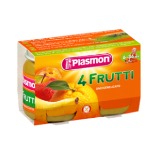 Immagine di PLASMON OMOGENEIZZATO 4 FRUTTI GR.104 X 2