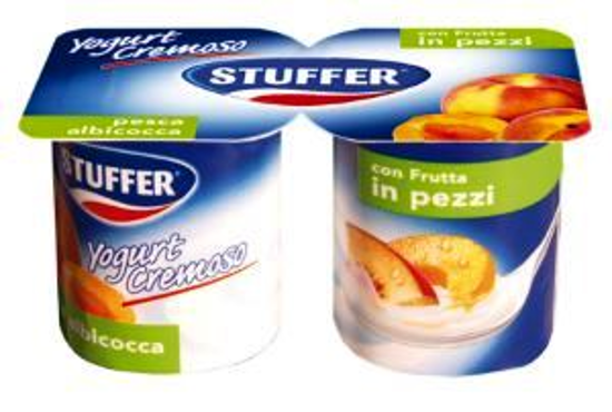 Immagine di STUFFER YOGURT CREMOSO CON FRUTTA IN PEZZI PESCA E ALBICOCCA GR.125 X 2
