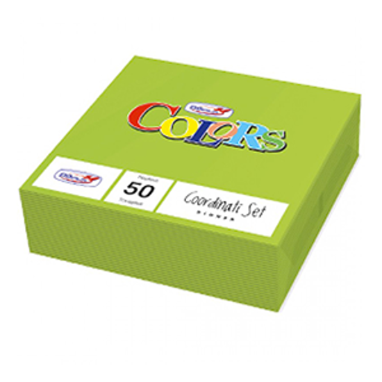 Immagine di DOPLA TOVAGLIOLI 2 VELI CM.33X33 PZ.50 VERDE ACIDO