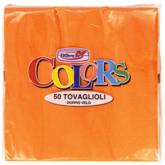 Immagine di DOPLA TOVAGLIOLI 2 VELI CM.33X33 PZ.50 ARANCIO