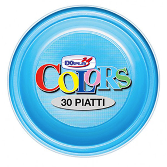 Immagine di DOPLA PIATTI PIANI D.22 PZ.30 AZZURRI