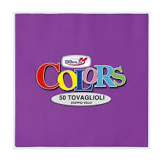 Immagine di DOPLA TOVAGLIOLI 2 VELI CM.33X33 PZ.50 VIOLA