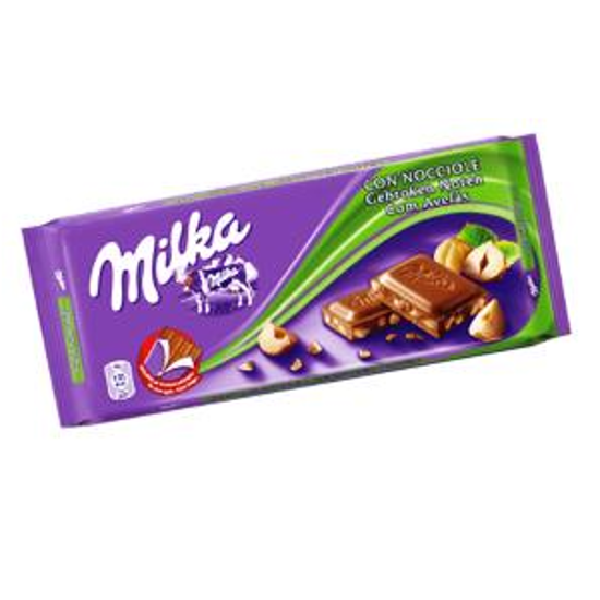 Immagine di MILKA TAV. NOCCIOLA SPEZZATE GR.90