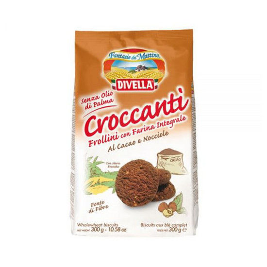 Immagine di DIVELLA BISCOTTI INTEGRALI CACAO&NOCCIOLA GR.300