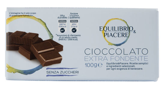Immagine di EQUILIBRIO E PIACERE CIOCCOLATO FONDENTE SENZA ZUCHERO GR.100