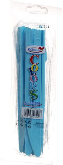 Immagine di DOPLA COLTELLI AZZURRO PZ.20