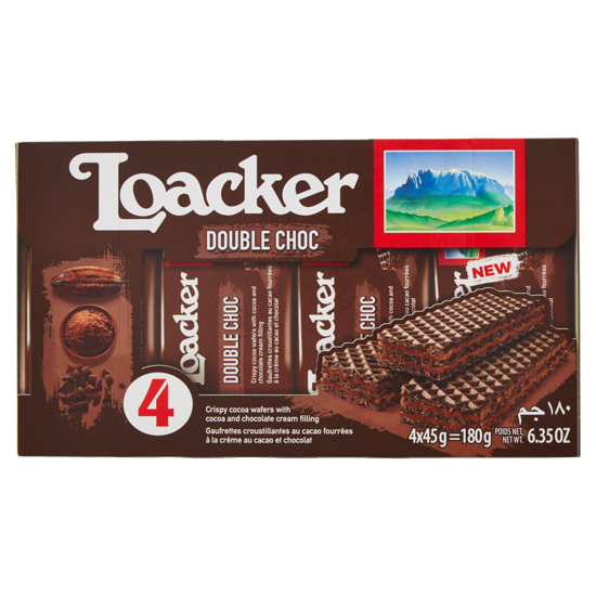Immagine di LOACKER WAFER DOUBLE CHOC X4  GR.180