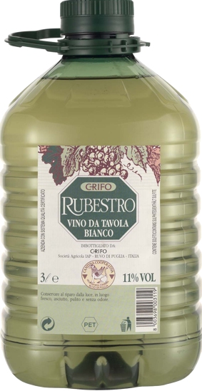 Immagine di GRIFO VINO RUBESTRO BIANCO 3 LT