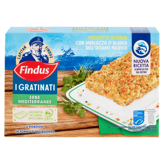 Immagine di FINDUS MERLUZZO GRATINATI  ERBE GR.380