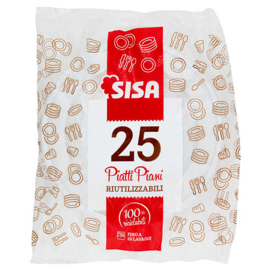 Immagine di SISA PIATTI PIANI RIUTILIZZABILI  X25