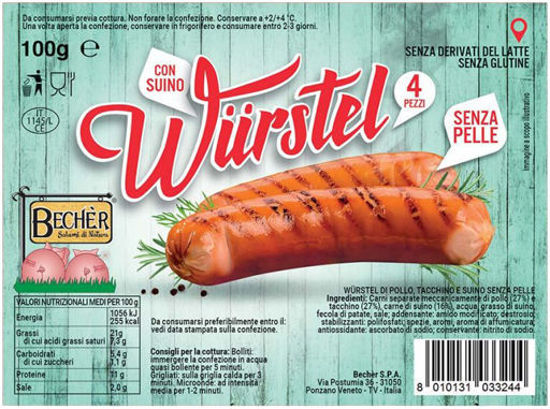 Immagine di BECHER WURSTEL SUINO GR.100