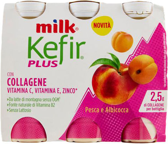 Immagine di MILK KEFIR PLUS COLLAGENE PESCA/ALBICOCCA .GR.100X6