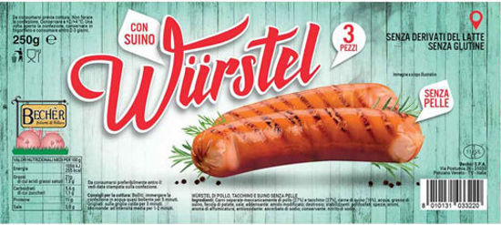 Immagine di BECHER WURSTEL SUINO GR.250