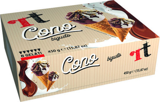 Immagine di RT CONO BIGUSTO X6  GR.450 PANNA/CACAO