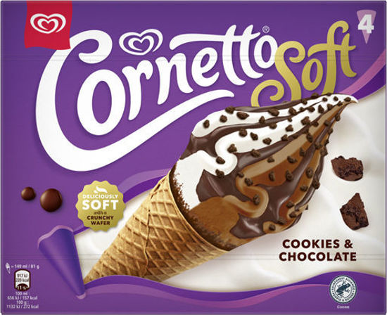 Immagine di ALGIDA CORNETTO SOFT COOKI/CHOC  X4